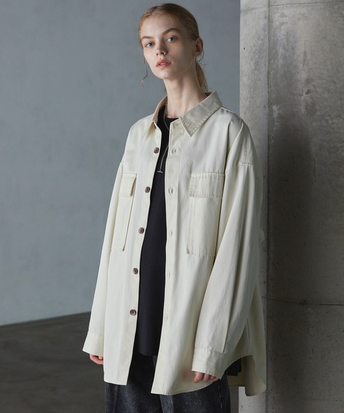 SERACE】Long over military CPO shirt jacket / ロングオーバー