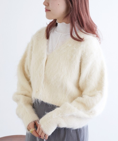w closet（ダブルクローゼット）の「起毛ショート丈カーディガン