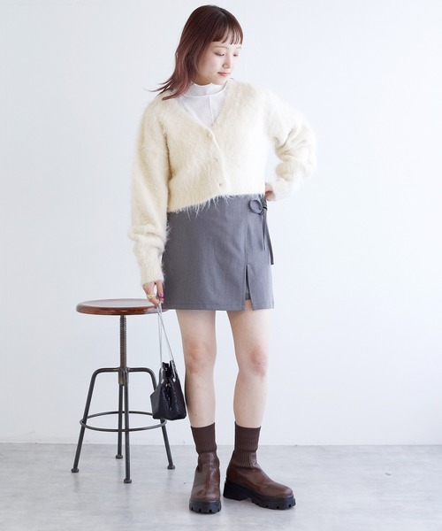 w closet（ダブルクローゼット）の「起毛ショート丈カーディガン