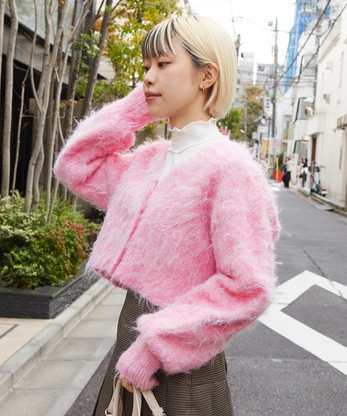 w closet(ダブルクローゼット)の「起毛ショート丈カーディガン(カーディガン/ボレロ・レディース・オフホワイト/ピンク/レッド/モカ/チャコールグレー・FREE)」の17枚目の写真