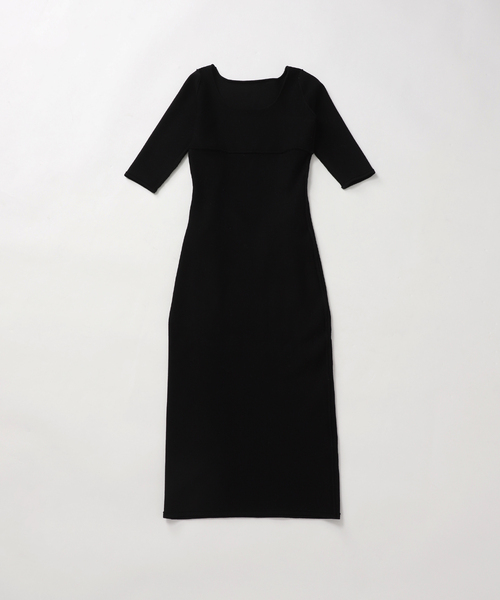 U by SPICK&SPAN（ユーバイスピックアンドスパン）の「ショルダーリボンニットワンピース（ワンピース・レディース・ブラック・FREE）」の22枚目の写真