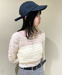 LILY BROWN | シアーギャザーチュールトップス(Tシャツ/カットソー)