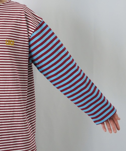 LUCA/LADY LUCK LUCA（ルカ/レディラックルカ）の「LC/LLL LUCA刺繍MIXボーダーTシャツ / 配色ボーダー切り替えロンT（Tシャツ/カットソー・レディース・オフホワイト/レッド/ライトブルー・FREE）」の20枚目の写真