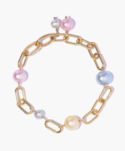 Enasoluna(エナソルーナ)の「enasoluna Pale color pearl bracelet(ブレスレット・レディース・ゴールド・FREE)」の2枚目の写真