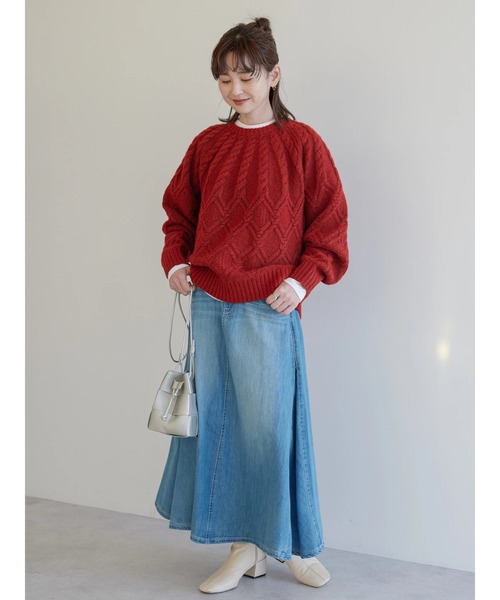 AMERICAN HOLIC(アメリカンホリック)の「デニムAラインスカート(スカート・レディース・インディゴブルー・L/S/M)」の11枚目の写真