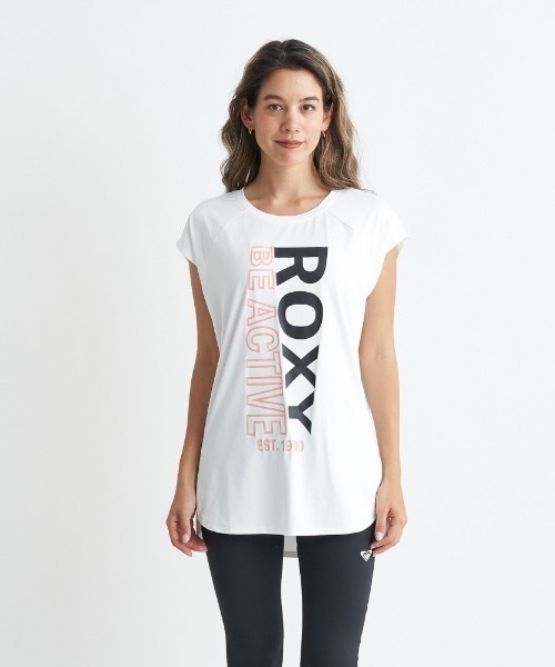 ROXY(ロキシー)の「JOLLY/ロキシー速乾UVカット付きフロントビッグロゴショートスリーブカットソー(Tシャツ/カットソー・レディース・ホワイト/ブラック/カーキ・SMALL/MEDIUM/LARGE)」の2枚目の写真