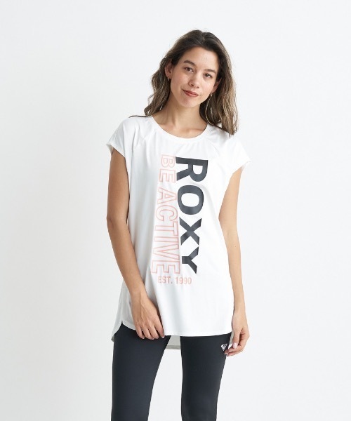 ROXY(ロキシー)の「JOLLY/ロキシー速乾UVカット付きフロントビッグロゴショートスリーブカットソー(Tシャツ/カットソー・レディース・ホワイト/ブラック/カーキ・SMALL/MEDIUM/LARGE)」の4枚目の写真