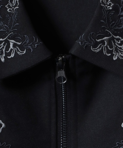 ANPAS（アンパス）の「Twill Fabric Flower Embroidery Oversized Zip Shirt/ツイル 花刺繍 オーバーサイズ ジップシャツ ブルゾン（シャツ/ブラウス・メンズ・ブラック/チャコール/ベージュ・M/L）」の16枚目の写真