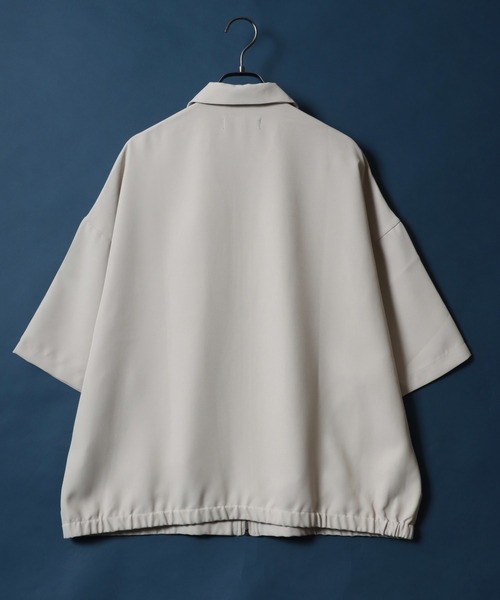ANPAS（アンパス）の「Twill Fabric Flower Embroidery Oversized Zip Shirt/ツイル 花刺繍 オーバーサイズ ジップシャツ ブルゾン（シャツ/ブラウス・メンズ・ブラック/チャコール/ベージュ・M/L）」の14枚目の写真