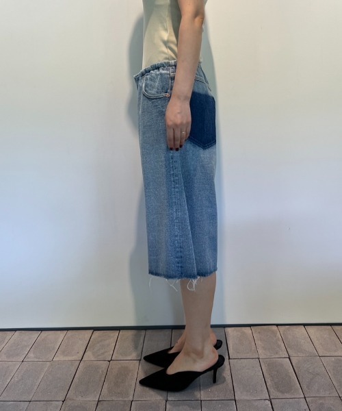 MM6メゾンマルジェラ【36】フレアパンツ 水色 キュロットストライプ　夏 楽天市場】エムエムシックス MM6 S52LA0119 S30589 ジーンズ