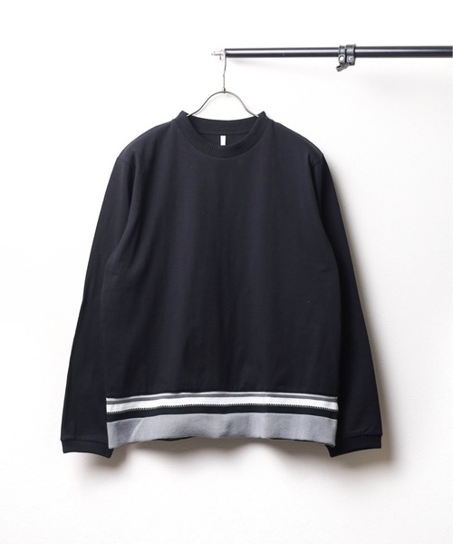 ARCHIVER(アーカイバ)の「【69】【it】ミドルウェイト 裾リブクルーネックロングスリーブカットソー(Tシャツ/カットソー・メンズ・ブラック/ホワイト系その他2/ホワイト系その他・LARGE/MEDIUM)」の1枚目の写真