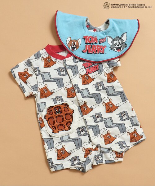 Tom＆Jerry（トムアンドジェリー）の「TOM AND JERRY　ロンパス　スタイセット（ロンパース・キッズ・イエロー/アイボリー・80/70/60）」の2枚目の写真