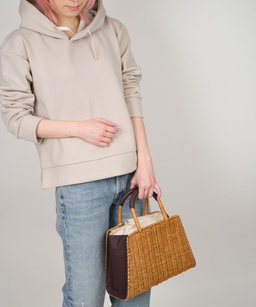 The Bagmati（ザバグマティ）の「【The Bagmati/ザバグマティ】レザーハンドル スクエア かごバッグ（かごバッグ・レディース・ナチュラル/ベージュ×ブラック・FREE）」の15枚目の写真