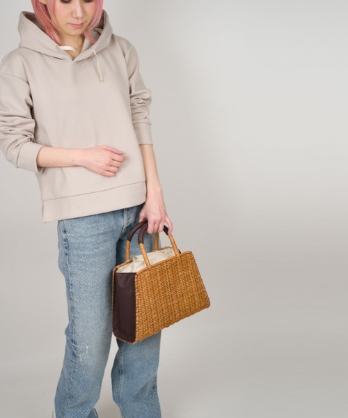 The Bagmati（ザバグマティ）の「【The Bagmati/ザバグマティ】レザーハンドル スクエア かごバッグ（かごバッグ・レディース・ナチュラル/ベージュ×ブラック・FREE）」の17枚目の写真