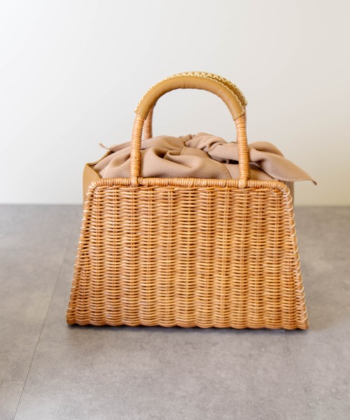 The Bagmati（ザバグマティ）の「【The Bagmati/ザバグマティ】レザーハンドル スクエア かごバッグ（かごバッグ・レディース・ナチュラル/ベージュ×ブラック・FREE）」の12枚目の写真