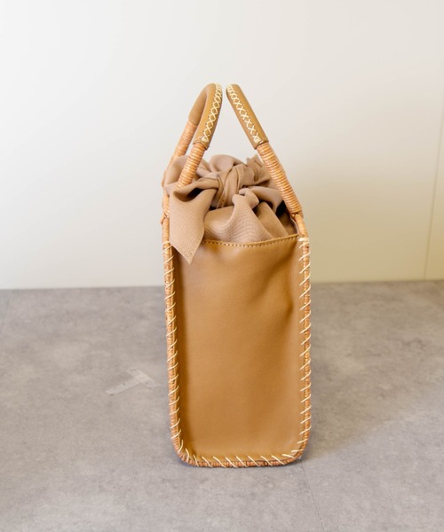 The Bagmati（ザバグマティ）の「【The Bagmati/ザバグマティ】レザーハンドル スクエア かごバッグ（かごバッグ・レディース・ナチュラル/ベージュ×ブラック・FREE）」の14枚目の写真