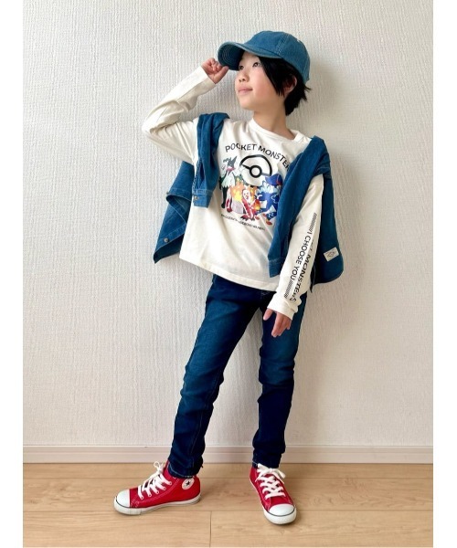 EDWIN（エドウィン）の「【EDWIN】刺繍デニムキャップ（キャップ・キッズ・ライトインディゴブルー/ダークインディゴブルー・フリー）」の6枚目の写真