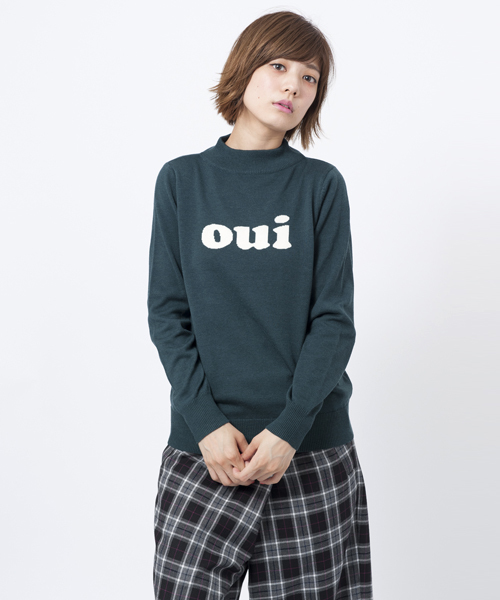 MILKFED.（ミルクフェド）の「CREW SWEATER oui 20th(セーター/ニット）（ニット/セーター・レディース・グリーン/ネイビー/バーガンディー・ONE SIZE）」の2枚目の写真