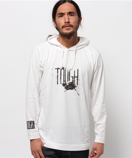 WEGO（ウィゴー）の「WEGO/サイドスリットロングTパーカー（パーカー・メンズ・ブラック/ホワイト・MEDIUM/LARGE）」の14枚目の写真