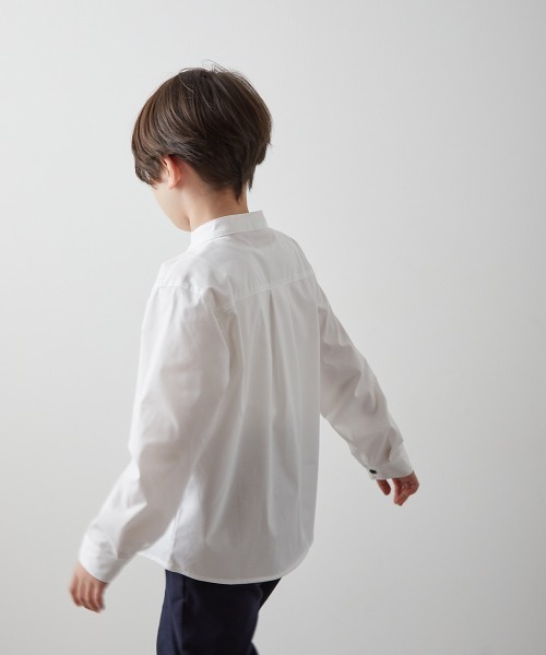 ノーアイロンバンドカラー比翼シャツ（ボタン取り外し対応）（シャツ