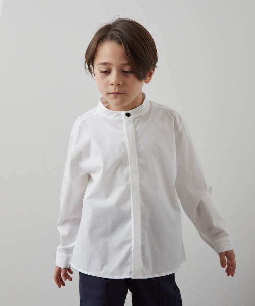 riziere（リジェール）の「ノーアイロンバンドカラー比翼シャツ（ボタン取り外し対応）（シャツ/ブラウス・キッズ・ホワイト・90/100/110/120/130/140/150/160）」の17枚目の写真