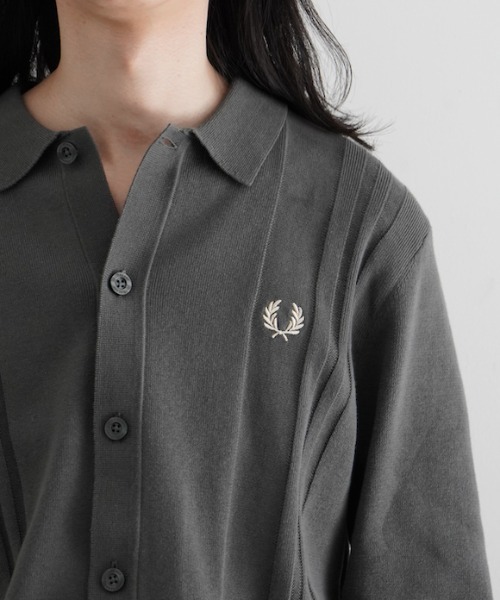 トップス FRED PERRY BUTTON THROUGH LS KNIT SHIRT FRED PERRY（フレッドペリー）の「FRED PERRY BUTTON THROUGH LS KNIT