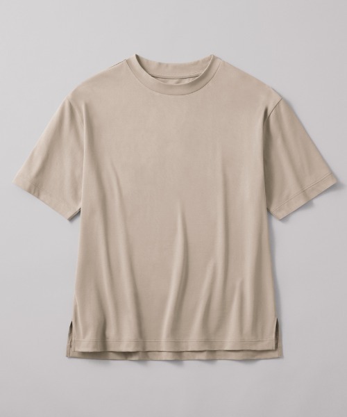 GUNZE（グンゼ）の「KIREILABO/キレイラボ 5分袖オーバーサイズTシャツ クイックドライ＆UVカット（Tシャツ/カットソー・レディース・ブラック/ピンク系その他/オフホワイト/ブラウン/モスグリーン/オリーブ・MEDIUM/LARGE/X-LARGE）」の7枚目の写真