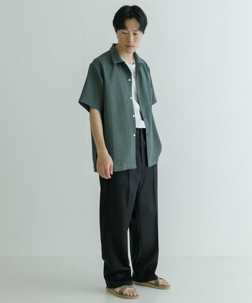 URBAN RESEARCH（アーバンリサーチ）の「『UR TECH DRYLUXE』リネンライクショートスリーブシャツ（シャツ/ブラウス・メンズ・ブラウン/ネイビー/カーキ・MEDIUM/LARGE）」の21枚目の写真
