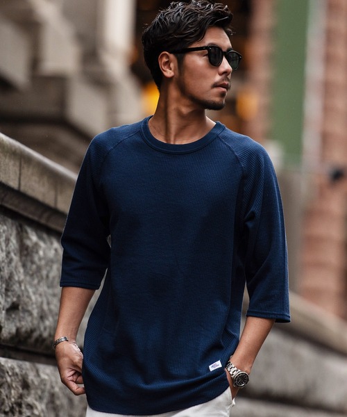 JEMORGAN(ジェーイーモーガン)の「『JEMORGAN LONG JOHNS/ジェーイーモーガンロングジョーンズ』CVCワッフルフル7分袖ラグランカットソー【+】(Tシャツ/カットソー・メンズ・ネイビー/杢グレー/オフホワイト/カーキ/ブラック・XL/L/M)」の5枚目の写真