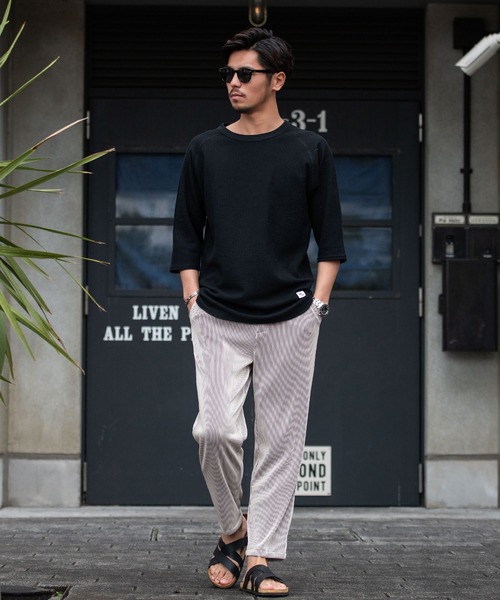 JEMORGAN(ジェーイーモーガン)の「『JEMORGAN LONG JOHNS/ジェーイーモーガンロングジョーンズ』CVCワッフルフル7分袖ラグランカットソー【+】(Tシャツ/カットソー・メンズ・ネイビー/杢グレー/オフホワイト/カーキ/ブラック・XL/L/M)」の19枚目の写真