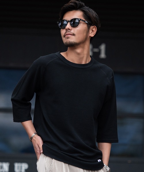 JEMORGAN(ジェーイーモーガン)の「『JEMORGAN LONG JOHNS/ジェーイーモーガンロングジョーンズ』CVCワッフルフル7分袖ラグランカットソー【+】(Tシャツ/カットソー・メンズ・ネイビー/杢グレー/オフホワイト/カーキ/ブラック・XL/L/M)」の16枚目の写真