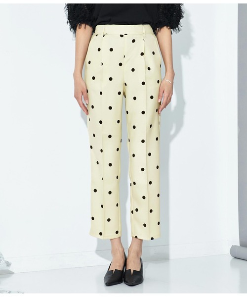Settimissimo（セッティミッシモ）の「ウエストタック センタープレス ドット パンツ（その他パンツ・レディース・オフホワイト/ブラック・M）」の10枚目の写真