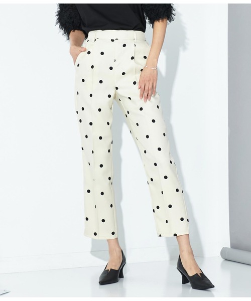 Settimissimo（セッティミッシモ）の「ウエストタック センタープレス ドット パンツ（その他パンツ・レディース・オフホワイト/ブラック・M）」の13枚目の写真