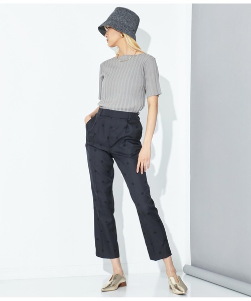 Settimissimo（セッティミッシモ）の「ウエストタック センタープレス ドット パンツ（その他パンツ・レディース・オフホワイト/ブラック・M）」の9枚目の写真