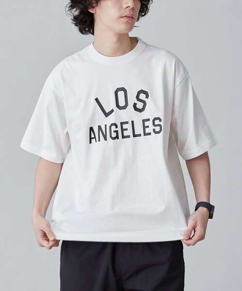coen(コーエン)の「【WELLTECT】cityロゴプリントTシャツ(WEB限定カラー)(Tシャツ/カットソー・メンズ・ホワイト/ブラック/ダークグレー/コバルトブルー・S/M/L/XL)」の2枚目の写真