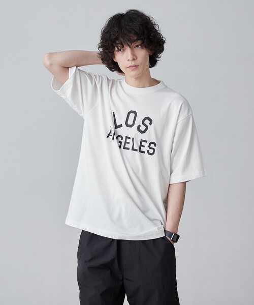 coen(コーエン)の「【WELLTECT】cityロゴプリントTシャツ(WEB限定カラー)(Tシャツ/カットソー・メンズ・ホワイト/ブラック/ダークグレー/コバルトブルー・S/M/L/XL)」の7枚目の写真