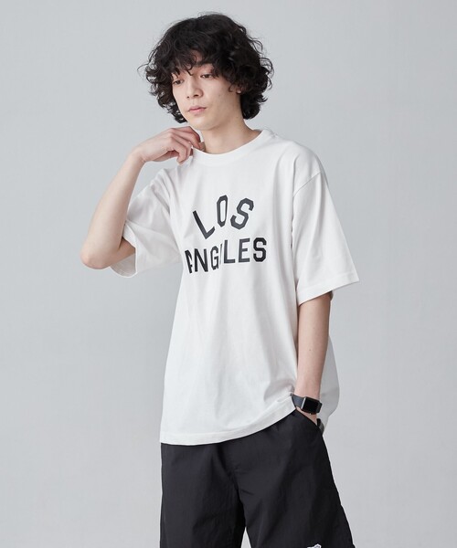 coen(コーエン)の「【WELLTECT】cityロゴプリントTシャツ(WEB限定カラー)(Tシャツ/カットソー・メンズ・ホワイト/ブラック/ダークグレー/コバルトブルー・S/M/L/XL)」の9枚目の写真