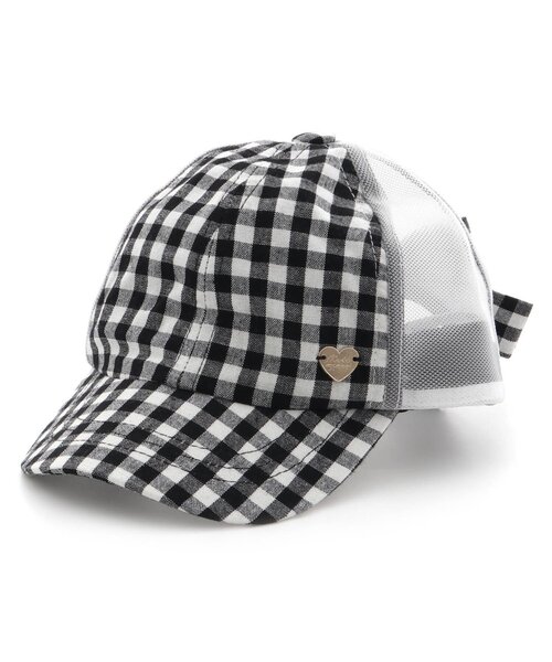 apres les cours（アプレレクール）の「リボン付きメッシュキャップ（キャップ・キッズ・チェック/インディゴブルー/アイボリー・50/54/58）」の3枚目の写真
