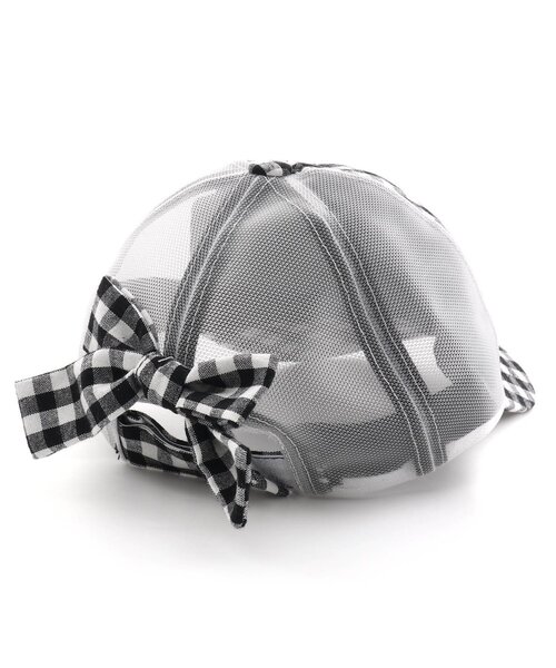 apres les cours（アプレレクール）の「リボン付きメッシュキャップ（キャップ・キッズ・チェック/インディゴブルー/アイボリー・50/54/58）」の7枚目の写真