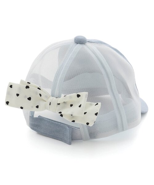 apres les cours（アプレレクール）の「リボン付きメッシュキャップ（キャップ・キッズ・チェック/インディゴブルー/アイボリー・50/54/58）」の9枚目の写真