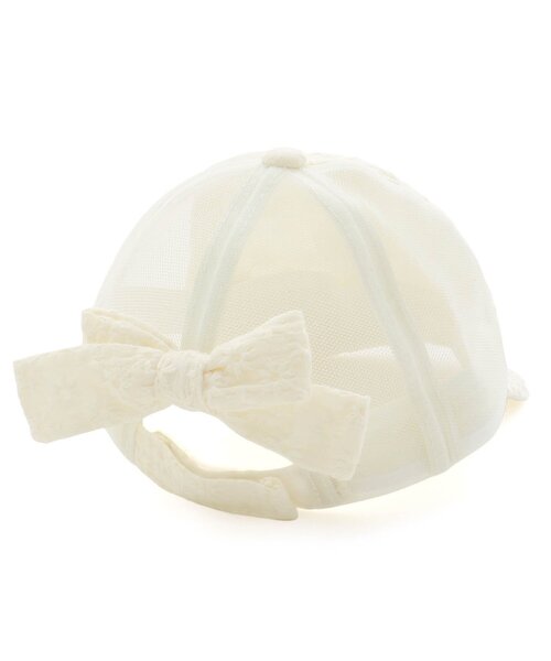 apres les cours（アプレレクール）の「リボン付きメッシュキャップ（キャップ・キッズ・チェック/インディゴブルー/アイボリー・50/54/58）」の10枚目の写真