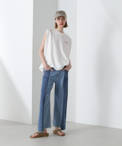 AVIREX（アヴィレックス）の「《直営店限定》SLEEVE LESS TOPS/スリーブレス トップス（Tシャツ/カットソー・レディース・オフホワイト/ブラック/オレンジ・FREE）」の6枚目の写真