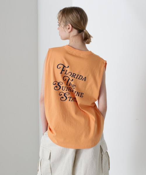 AVIREX（アヴィレックス）の「《直営店限定》SLEEVE LESS TOPS/スリーブレス トップス（Tシャツ/カットソー・レディース・オフホワイト/ブラック/オレンジ・FREE）」の15枚目の写真