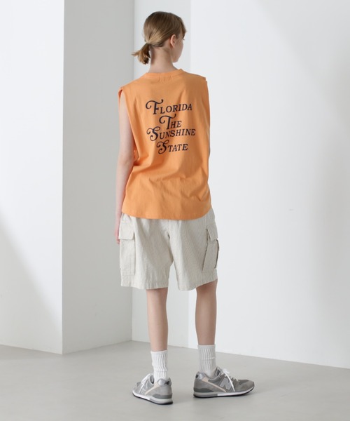 AVIREX（アヴィレックス）の「《直営店限定》SLEEVE LESS TOPS/スリーブレス トップス（Tシャツ/カットソー・レディース・オフホワイト/ブラック/オレンジ・FREE）」の18枚目の写真