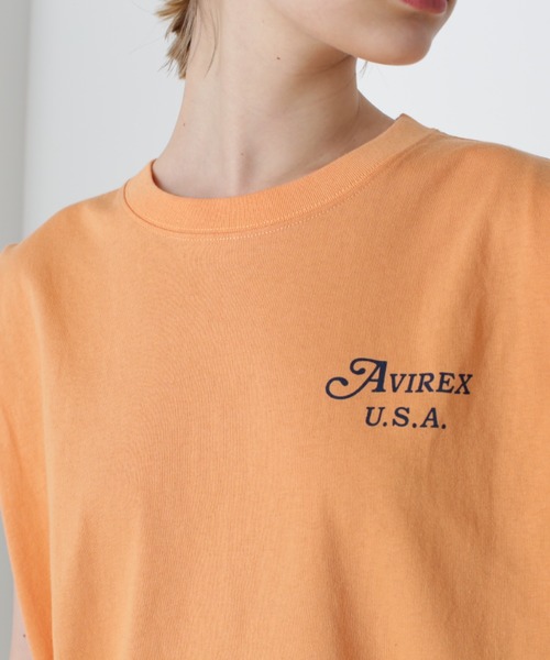 AVIREX（アヴィレックス）の「《直営店限定》SLEEVE LESS TOPS/スリーブレス トップス（Tシャツ/カットソー・レディース・オフホワイト/ブラック/オレンジ・FREE）」の20枚目の写真