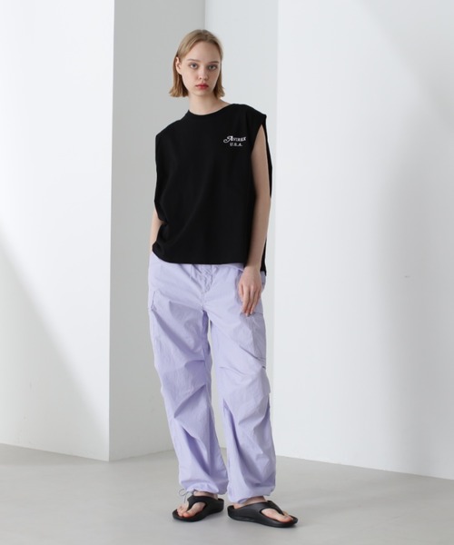 AVIREX（アヴィレックス）の「《直営店限定》SLEEVE LESS TOPS/スリーブレス トップス（Tシャツ/カットソー・レディース・オフホワイト/ブラック/オレンジ・FREE）」の12枚目の写真