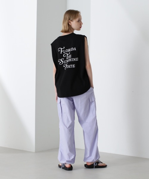 AVIREX（アヴィレックス）の「《直営店限定》SLEEVE LESS TOPS/スリーブレス トップス（Tシャツ/カットソー・レディース・オフホワイト/ブラック/オレンジ・FREE）」の13枚目の写真