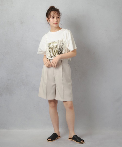 Lull（ルル）の「【Lull / ルル】セットアップ対応 / キレイめタックハーフパンツ（その他パンツ・レディース・ブラック/アイボリー・ONESIZE）」の18枚目の写真