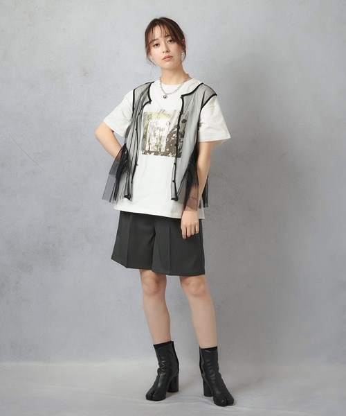 Lull（ルル）の「【Lull / ルル】セットアップ対応 / キレイめタックハーフパンツ（その他パンツ・レディース・ブラック/アイボリー・ONESIZE）」の19枚目の写真