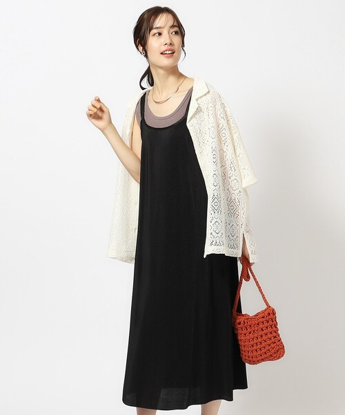 Cutie Blonde（キューティーブロンド）の「◆プリーツキャミワンピース（ワンピース・レディース・ブラウン系/ブラック/ライトブルー・00）」の2枚目の写真